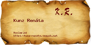 Kunz Renáta névjegykártya